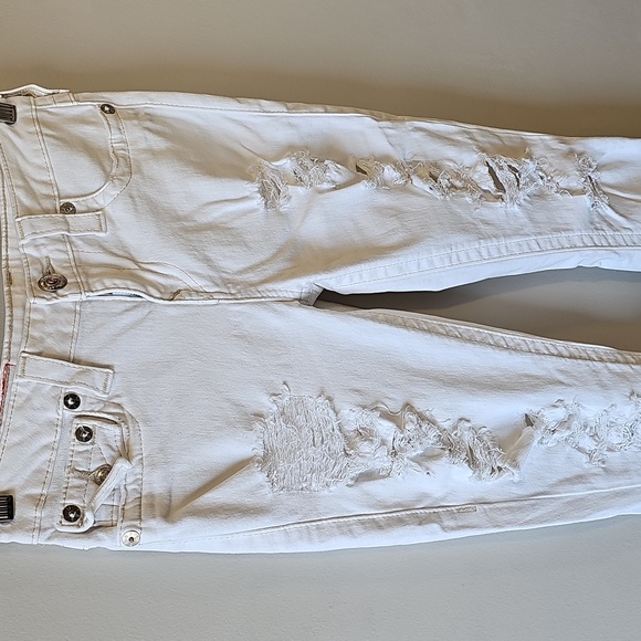True Religion White 28x29 Distressed Style Skinny Jeans - Picture 2 of 8